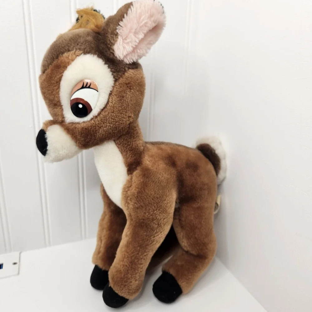 Vintage 1980s Disney World Bambi Plush Brown Soft Stuffed Animal Deer Disneyland